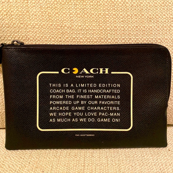 Coach Handbags - RARE COLLECTORS COACH PAC-MAN COLLAB LARGE WRISTLET.